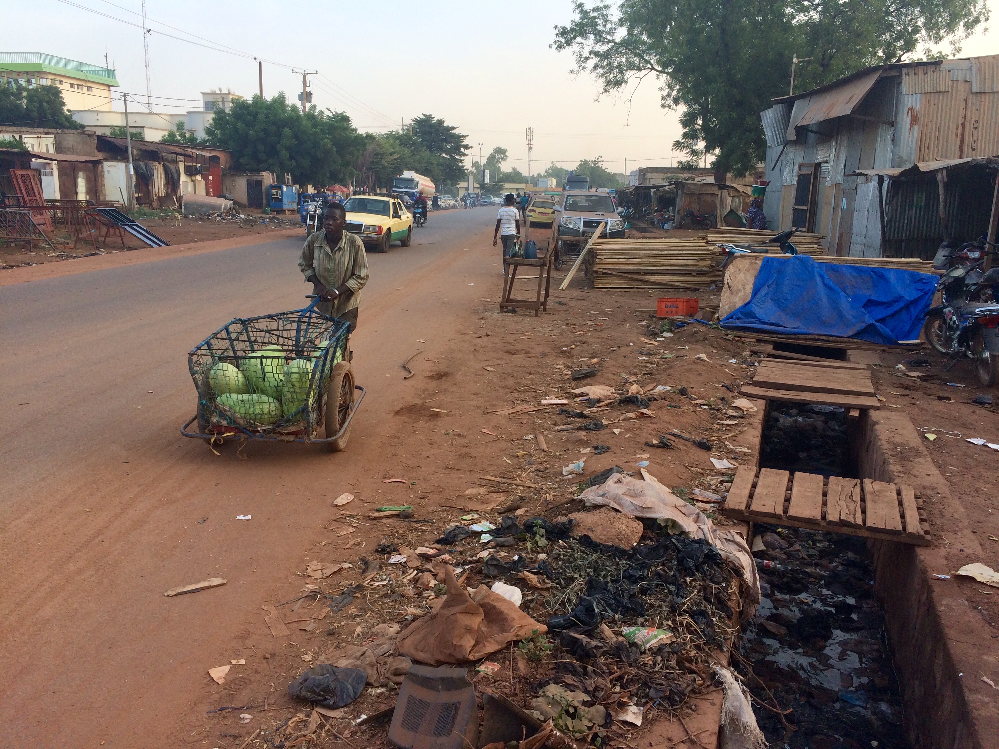 View of a busy street in Bamako, capital of Mali
